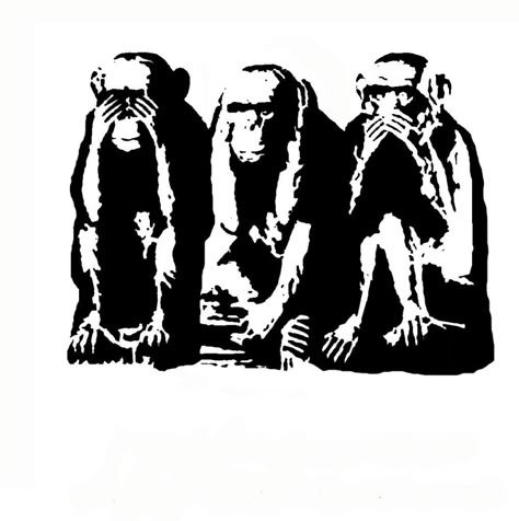 Arte Hippy, 3 Monkeys, Three Wise Monkeys, Wise Monkeys, Marvel Superhero Posters, Modern Tattoos, Retro Logos, Black Ink Tattoos, Graphic Ideas