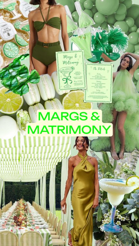 Margs and matrimony bachelorette party theme inspiration green vibes Green Bachelorette Party, Green Bachelorette, Mexico Bachelorette Party, Bachelorette Party Theme, Hens Party Themes, Mexico Bachelorette, Theme Inspiration, Bachelorette Themes, Margarita Cocktail