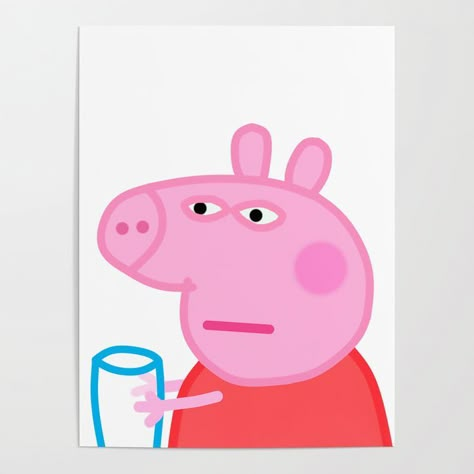 Small Canvas Art Simple, Peppa Pig Painting, Canvas Art Simple, Canvas Drawing Ideas, Art Small Canvas, Pink Clip, Pig Painting, Fall Canvas Painting, Funny Paintings