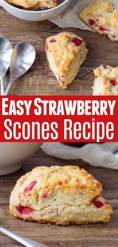 This quick and easy Strawberry Scones Recipe makes for a delicious and fun breakfast. I love to texture of these scones and the fresh strawberries really add a nice, sweet touch to get your morning started off just right! #scones #strawberry #breakfast Scones Strawberry, Strawberry Scones Recipe, Strawberry Scone, Strawberry Scones, Fresh Strawberry Recipes, Strawberry Breakfast, Scones Recipe Easy, Homemade Scones, Scones Ingredients