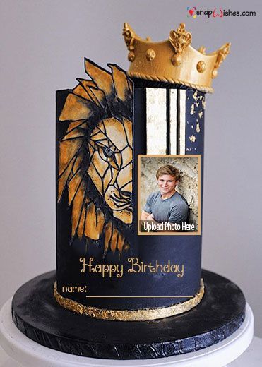 Birthday Cake with Name and Photo Edit for Men Happy Birthday Wishes Boy, Black Velvet Cake, Happy Birthday Cake With Name, Birthday Cake Write Name, Birthday Wishes With Photo, Happy Birthday King, Birthday Card With Photo, Unique Birthday Wishes, Birthday Cake With Name