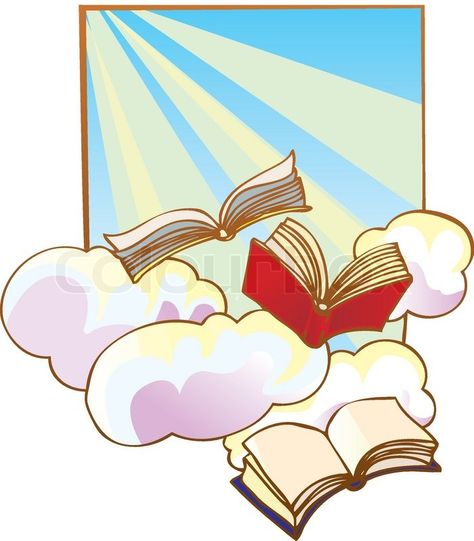 livro voando | Flying books | Stock Vector | Colourbox Books Flying, About Books, Book Drawing, Above The Clouds, Color Pencil, Face Down, Open Book, Stock Photography Free, Image Photography