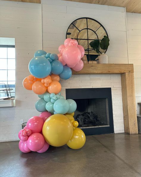 Bridal Shower Balloons 💐💍🩷 All balloons here are @tuftexballoons 🌈 #clevelandballoons #bridalshower #mainstreetballoons… | Instagram Balloon Wall Garland, Balloon Garland Colorful, Colorful Balloon Backdrop, Whimsical Balloon Arch, Colorful Balloons Birthday, Balloon Swag, Multicolored Balloon Garland, Stitch Balloon Arch, Multicolor Balloon Decorations