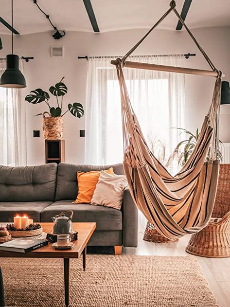 - Space to dream😍😍 – the Brazil hanging chair set comes in a king size format and is therefore almost the size of a classic Brazilian hammock. Seat area 130 x 160 cm. Made from recycled cotton. Perfectly hung – with the ceiling hook power hook, the hanging chair can be hung rotatable, so that the hanging cords cannot rub off and you can dangle in the desired direction. Brazilian Hammock, Outdoor Stuff, Hammock Chair, A King, Swinging Chair, Beech Wood, Hanging Chair, Light Beige, Recycled Cotton