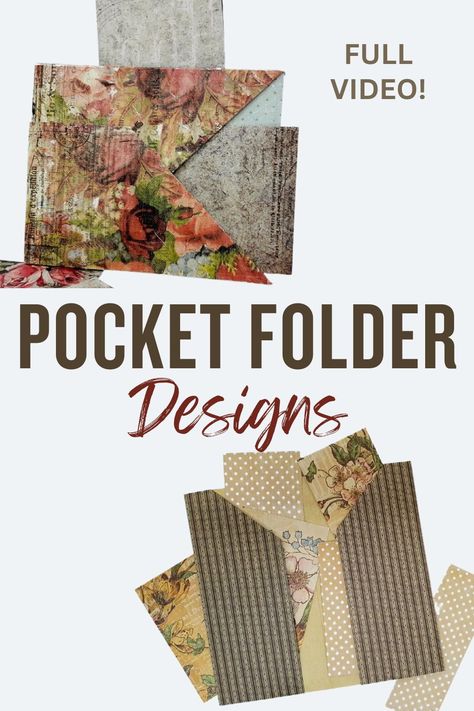 Make pocket folder designs as inserts in a scrapbook page or a mini album. These DIY pocket folders can also be a part of a junk journal or an art book. Learn how to make it today Scrapbook Pocket Ideas, Junk Journal Pockets And Tucks Ideas, Junk Journal Inserts, Junk Journal Pockets And Tucks Diy, Pocket Folder Diy, Scrapbook Pockets, Pocket Folder Design, Junk Journal Pockets, Folder Diy