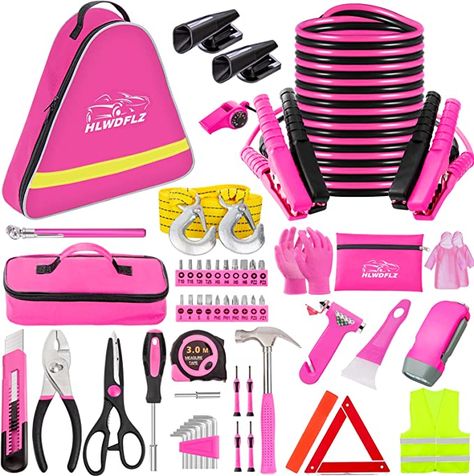 Roadside Emergency Kit, Winter Safety, Pink Car Accessories, Car Emergency Kit, Safety Kit, Winter Car, Car Essentials, 2022 Christmas, Pink Accessories