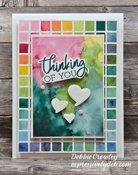 Full Of Life Friendly Thoughts - Expressively Deb Customer Card, Watercolor Birthday Cards, Watercolor Designs, Designer Series Paper, Fancy Fold Cards, Card Kits, Stamping Up Cards, Fun Fold Cards, Card Layout