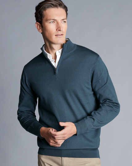 Men's Sweaters | Charles Tyrwhitt Charles Tyrwhitt Shirt, Olive Green Sweater, Merino Sweater, Charles Tyrwhitt, Men's Sweaters, Quarter Zip Sweater, Knit Blazer, Petrol Blue, Innovative Fashion