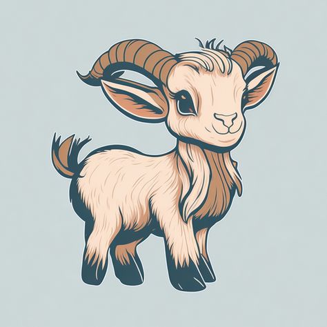 goat Goat Cartoon Drawing, Cute Goat Art, Goat Art, Cute Goats, Cartoon Drawing, Zodiac Art, Cartoon Drawings, Goats, Drawings