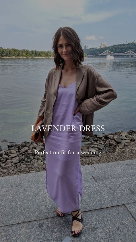 Lavendar Dress, Lavender Dress, Lavender Dresses, Midi Slip Dress, How To Style, Fashion Sense, Perfect Outfit, White Shirt, Slip Dress