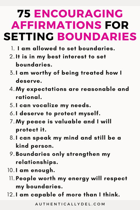 75 affirmations for setting boundaries Boundary Affirmations, Setting Boundaries Quotes, Encouraging Affirmations, Boundaries Quotes, Relationship Boundaries, Mental Health Therapy, Self Healing Quotes, 2023 Vision, Daily Positive Affirmations