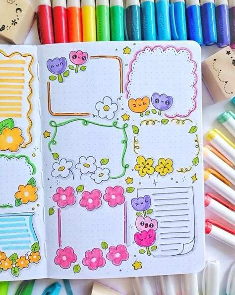 Planner Drawings Doodles, Cute Ideas For Journals, Notes Book Ideas, Cute Journals Ideas, Book Index Design, Art Journal Ideas Creative, Note Book Design Idea, Cute Designs For Notes, Notes Journal Ideas