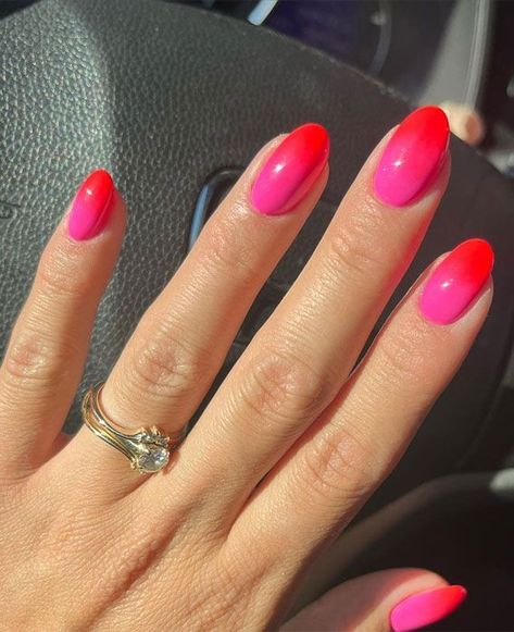 Bright Color Nail Designs, Bright Red Nails With Design, Neon Red Nails, Summer Nails Bright, Red Summer Nails, Bright Summer Nails Designs, Beachy Nails, Amazing Nails, Cute Summer Nails