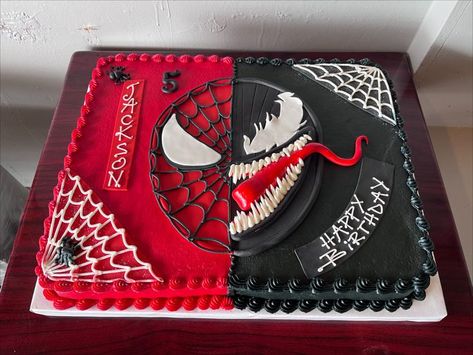 Spider Man Sheet Cake, Black Spiderman Cake, Spiderman Sheet Cake, Spiderman Food, Pastel Spiderman, Panthers Cake, Birthday Sheet Cake, Superhero Cakes, 21 Party