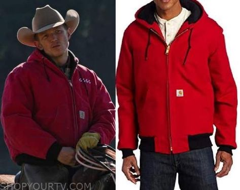 Yellowstone: Season 4 Episode 10 Red Carhartt Jacket | Shop Your TV Red Carhartt Jacket, Red Vs Blue, Carhartt Jacket, Jacket Outfit, Clothes Style, Outfits Fashion, Style Outfits, Season 4, Clothing Company