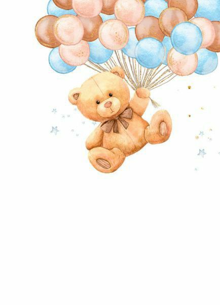 Teddy Bear Invitations, Twin Baby Birthday, Teddy Bear Birthday Invitations, Teddy Bear With Balloons, Neutral Gender Reveal, Halloween Invitaciones, Bear With Balloons, Teddy Bear Cartoon, Lovely Lines