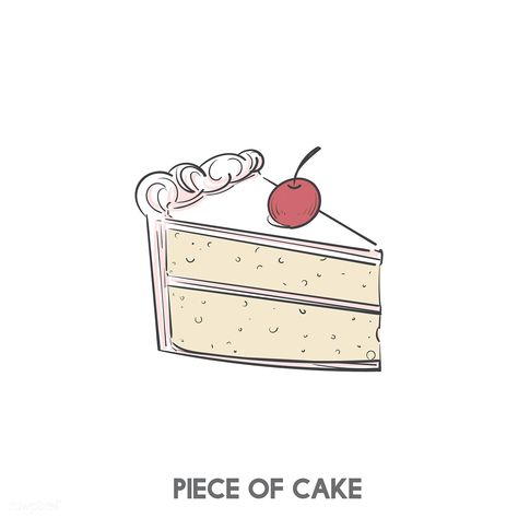 A piece of cake | premium image by rawpixel.com Logo Dessert, Cake Sketch, Desserts Drawing, Cake Icon, Drink Art, Cake Vector, Dessert Illustration, Cake Drawing, Cake Illustration