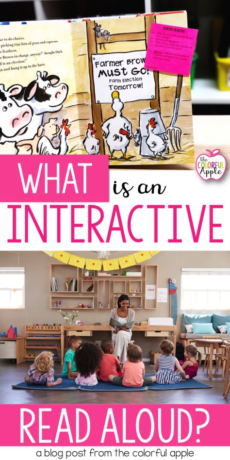 Interactive Read Aloud Kindergarten, Interactive Read Aloud Preschool, Reading Engagement Strategies, Read Alouds Kindergarten, Interactive Reading Activities, Staff Ideas, Interactive Read Aloud Lessons, Read Aloud Activities, Reading Process