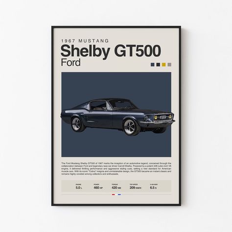 Introducing the perfect addition to any Mustang-lover's collection - the 1967 Ford Mustang Shelby GT500 Poster! Featuring iconic design and incredible details, this poster is a must-have for enthusiasts and will surely make a statement in any room. Get yours now and bring a piece of history into your home! Ford Mustang Poster, Mustang Shelby Gt 500, Studio Apartment Floor Plans, Shelby Gt 500, Ford Mustang Shelby Gt, Soccer Wall Art, 1967 Ford Mustang, Mustang Gt500, Ford Mustang Shelby Gt500