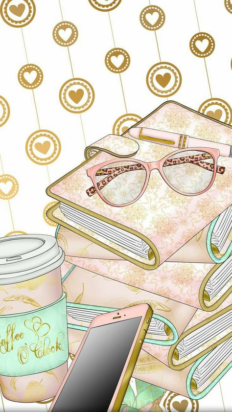 Iphone Wallpaper Books, Planner Illustration, Image Girly, Wallpaper Illustration, Wallpaper Iphonewallpaper, Book Wallpaper, Wallpaper Tumblr, Macbook Wallpaper, Planner Girl