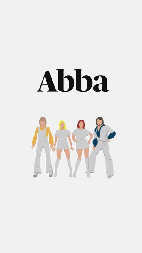 Abba Members Names, Abba Room Decor, Abba Phone Wallpaper, Abba Silhouette, Abba Background, Abba Illustration, Abba Painting, Abba Aesthetic Wallpaper, Abba Drawing