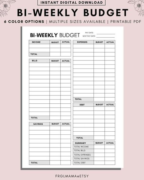 BI-WEEKLY Budget Overview Template Printable, Paycheck Budget Printable, Budget Binder, Budget Planner, Budget Template A4 A5 Letter PDF - Etsy UK goodnotesplanner #planneressentialsbundle⌨ Weekly Budget Printable, Bi Weekly Budget, Budget Planner Book, Financial Budget Planner, Personal Budget Planner, Printable Budget Worksheet, Weekly Budget Template, Bills Budget, Free Budget Printables