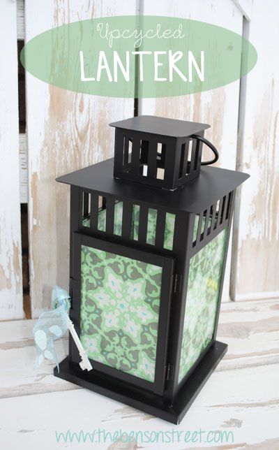 Upcycled IKEA Lantern at www.thebensonstreet.com #lantern #IKEA #DIY Ikea Lantern Ideas, Upcycled Lantern, Ikea Lantern, Ikea Lanterns, Porch Handrails, Lantern Hooks, Fall Lantern, Old Lanterns, Ikea Ideas