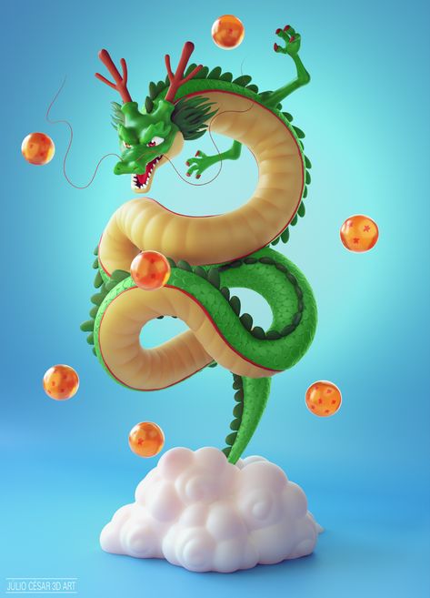 Shenlong - Dragon Ball on Behance Dragon Ball Fanart, Pirate Books, Dragon Illustration, Dragon Toys, Dragon Games, Cute Dragons, Girls Cartoon Art, 3d Characters, Photography Backdrops