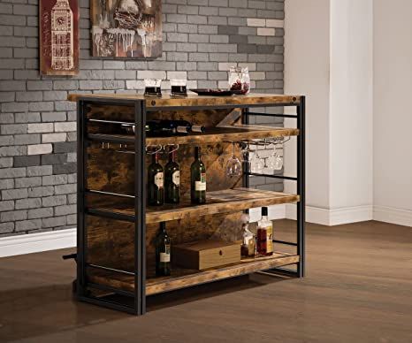 Buckingham House, Bar With Wine Storage, Industrial Shop, Bar Unit, Stemware Rack, Wine Bar Cabinet, Woodwork Projects, Garage Remodel, Home Bar Designs