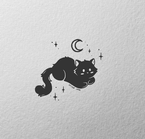 Black Cat 13 Tattoo, Black Kitten Tattoo, Magic Cat Tattoo, Number 13 Tattoos, Crisp Ink, Black Cat Tattoo, Kitten Tattoo, Fluffy Black Cat, Black Cat Tattoos