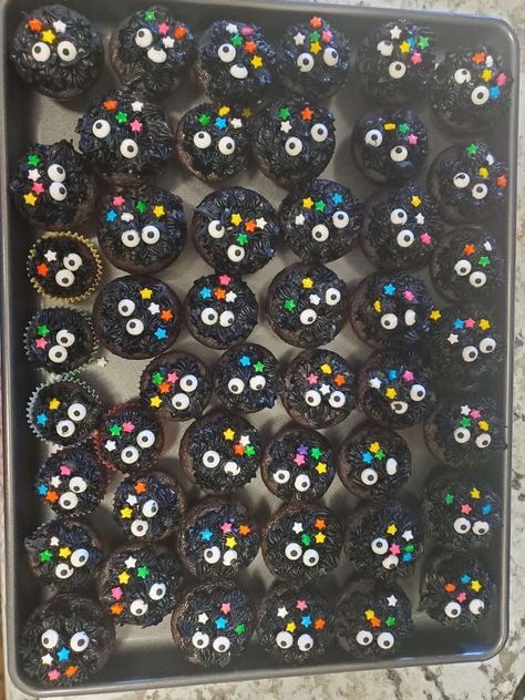 Studio Gibhili Birthday, Ghibli Bday Party, Miyazaki Birthday Party, Soot Sprite Cupcakes, Studio Ghibli Tea Party, Ghibli Birthday Party Ideas, Studio Ghibli Themed Wedding, Studio Ghibli Birthday Cakes, Studio Ghibli First Birthday