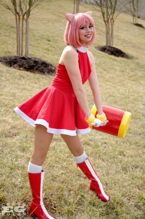 Amy Rose Dress, Chile Girls, Sonic Costume, Dream Cosplay, Rose Cosplay, Sonic Amy, Sonic The Hedgehog 2, Rose Costume, Adventure Time Girls