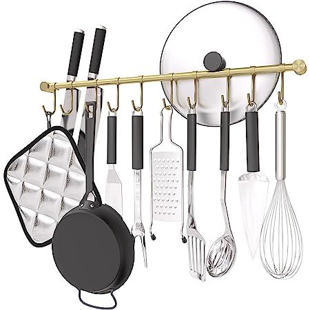 Kitchen Utensil Hanger, Utensil Hanger, Kitchen Utensil Rack, Bar Utensils, Kitchen Rails, Pot Organization, Utensil Rack, Stainless Steel Kitchen Utensils, Metal Storage Racks