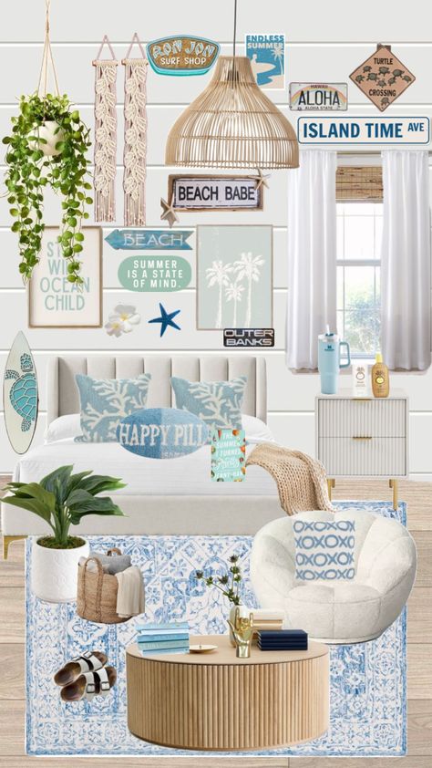 Costal Bedroom, Surf Room Decor, Coastal Room Decor, Ocean Room Decor, Beachy Room Decor, Room Wishlist, Beach Room Decor, Surf Room, Ocean Room