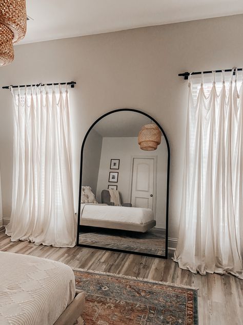 Home decor floor mirror master bedroom Huge Floor Mirror Living Room, Huge Mirror In Bedroom, Oversized Mirror Bedroom, Large Mirror In Bedroom, Large Leaning Mirror, Arc Mirror, Oversized Floor Mirror, Large Framed Mirrors, Stand Up Mirror