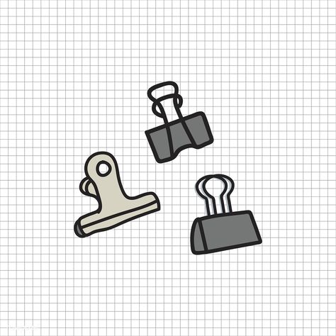 Stationary illustration drawing style | free image by rawpixel.com Paper Clip Illustration, Paper Clip Drawing, Clip Drawing, Note Sticker, Paper Clip Art, Graphic Design School, Adobe Photoshop Design, Doodle Frames, Doodle Frame