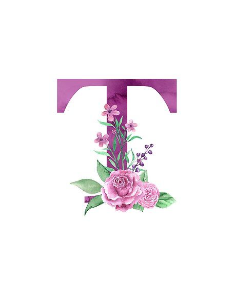 Monogram T, Floral Monogram Letter, Monogram Wallpaper, The Letter T, T Wallpaper, Pink Rose Bouquet, Alfabet Letters, Letter Wall Art, Alphabet Images