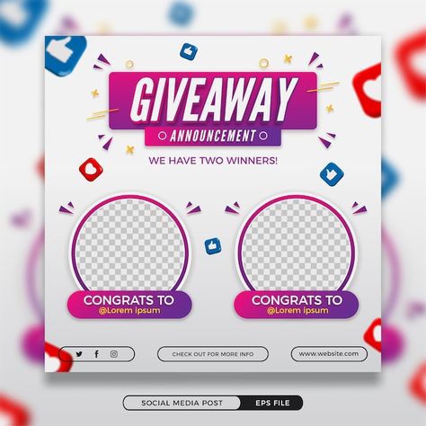 Giveaway Winners Graphic, Winner Poster Design Ideas, Winner Announcement Poster, Announcement Poster Design, Winners Poster Design, Announcement Social Media Post, Giveaway Winner Announcement, Announcement Poster, Poster Design Layout