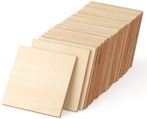 Yolyoo 50 Pcs Unfinished Wood Pieces 4 Inch Natural Slices Square Blank Wood for DIY Crafts Coasters Painting Ornament Decorations #woodencraft Diy Crafts Coasters, Wooden Baby Blocks, Diy Projektit, Into The Wood, Wood Burning Crafts, Diy Holz, Wooden Cutouts, Wood Crafts Diy, Into The Woods