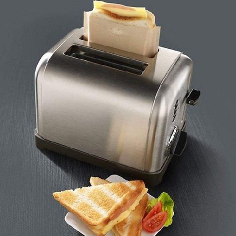 Toasta Bag in Toaster Grilled Cheese In Toaster, Small Gifts For Men, Grill Cheese, Making Grilled Cheese, Queso Fundido, Sandwich Maker, Cooking For One, Cooking Gadgets, Grilled Cheese Sandwich