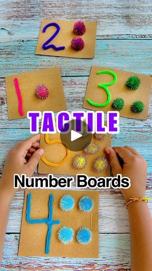 327K views · 17K reactions | From 🗑️ TRASH to MATH 🧮 DIY📦 💬comment ‘NUMBERS’ for details! 
▫️▫️▫️▫️
Number Tiles 🔢 with Counters
‌
♻️ How to Turn a Recycled Box into Tactile Number Boards!
⠀
Who says math can’t be a hands-on experience? 🤲🏼 🧮 Get ready to get touchy-feely with these DIY tactile number boards made from recycled cardboard, colorful pipe cleaners, and a truckload of pom-poms - you can turn trash into treasure! 💎✨
⠀
😍♻️ Whether you’re teaching your kids or just need an excuse to play with pom-poms, this tutorial will have you counting down the minutes until math time!
⠀
So, say goodbye to boring number drills and hello to tactile number boards!
⠀
Why Use Tactile Number Boards
Using these tactile number boards is a fantastic way to introduce young children to numbers a Diy Numbers, Numbers For Toddlers, Kids Math Activities, Diy Montessori Toys, Tactile Activities, Trash Into Treasure, Tactile Learning, Number Tiles, Montessori Diy