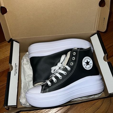 CHUCK TAYLOR ALL STAR MOVE HIGH-TOP
SNEAKER - LEATHER Chuck Taylor All Star Move, Leather Shops, Converse All Star, Chuck Taylor All Star, Converse Shoes, Chuck Taylor, Leather Sneakers, Chuck Taylors, High Top