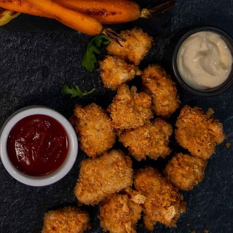 Pork Nuggets Pork Nuggets, Pork Rind Chicken Nuggets, Large Fries, Panko Crumbs, Baked Pork, Pork Loin, Garlic Salt, Bread Crumbs, Fresh Food