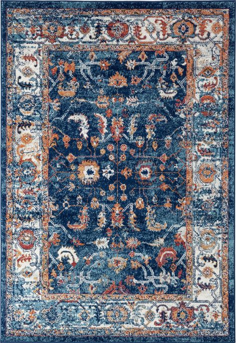 Amer Rugs Alexandria ALX-85 Navy Traditional Southwestern Rug Rug Navy, Affordable Rugs, Southwestern Rug, Synthetic Rugs, Turkish Design, Contemporary Farmhouse, Rug Direct, Navy Rug, Navy Area Rug