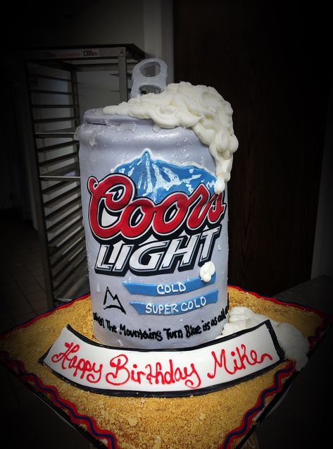 Coors Light beer can cake Coors Light Cake, Beer Can Cake, Beer Can Cakes, Light Cake, Cake In A Can, Cake Image, Light Cakes, Turn Blue, Cake Images