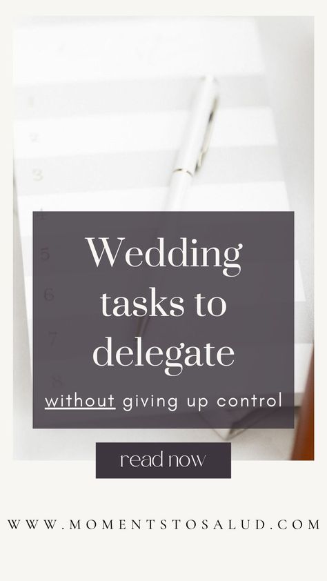 As your wedding planning checklist gets longer and longer, here's some wedding tasks to delegate without giving up control! Planning Checklist, Wedding Planning Checklist, Wedding Planning Tips, Giving Up, Letter Board, To Read, Wedding Planning, Do It, In This Moment