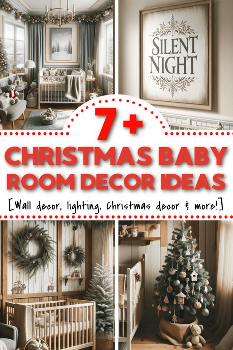 Are you looking Christmas baby room decor ideas? We've got 7 Christmas- themed nursery decor ideas that will transform your baby nursery into a winter wonderland. Ideas for decorating your baby's room for Christmas including Christmas wall decor, Christmas baby mobiles, nursery lighting for Christmas, and Christmas baby bedding ideas! Christmas Decor For Nursery, Baby Christmas Tree Ideas, Christmas Nursery Decor, Baby Bedding Ideas, Nursery Christmas Decor, Nursery Christmas Tree, Winter Wonderland Ideas, Baby Room Decor Ideas, Nursery Christmas