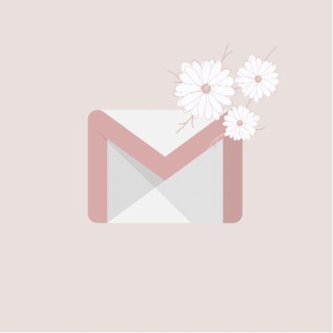 Soft Pink Aesthetic Icons For Apps, Gmail Aesthetic Icon, Gmail Logo Aesthetic, Pink Logos Apps, Gmail Icon Aesthetic, Pink Gmail Icon, Gmail Background, Gmail Logo, Ipad Logo