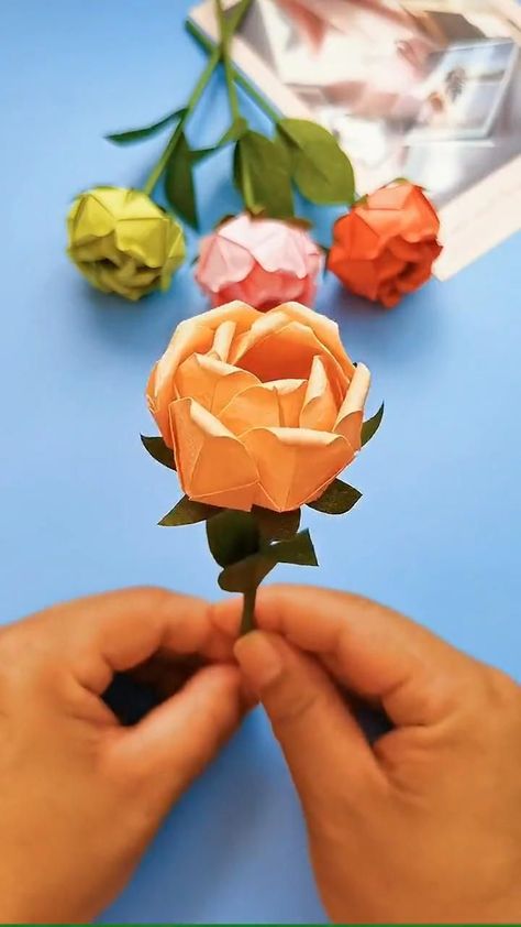 Easy Roses Crafts for Kids and Parents in 2022 | Paper craft diy projects, Paper crafts, Paper crafts diy Folding Origami, Instruções Origami, Seni Dan Kraf, Handmade Paper Crafts, Paper Craft Diy Projects, Handmade Flowers Paper, Paper Flowers Craft, Diy Paper Crafts Decoration, Paper Rose