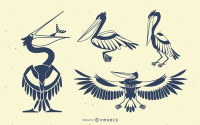 Stylish silhouette set featuring a pelican bird in 4 different poses and angles. Can be used individually. Ideal on any bird or animal related designs. Vintage Pelican Illustration, American Traditional Pelican Tattoo, Pelican Drawing Illustration, Pelican Illustration, Pelican Drawing, Pelican Tattoo, Pelican Art, Bigfoot Art, Pelican Bird